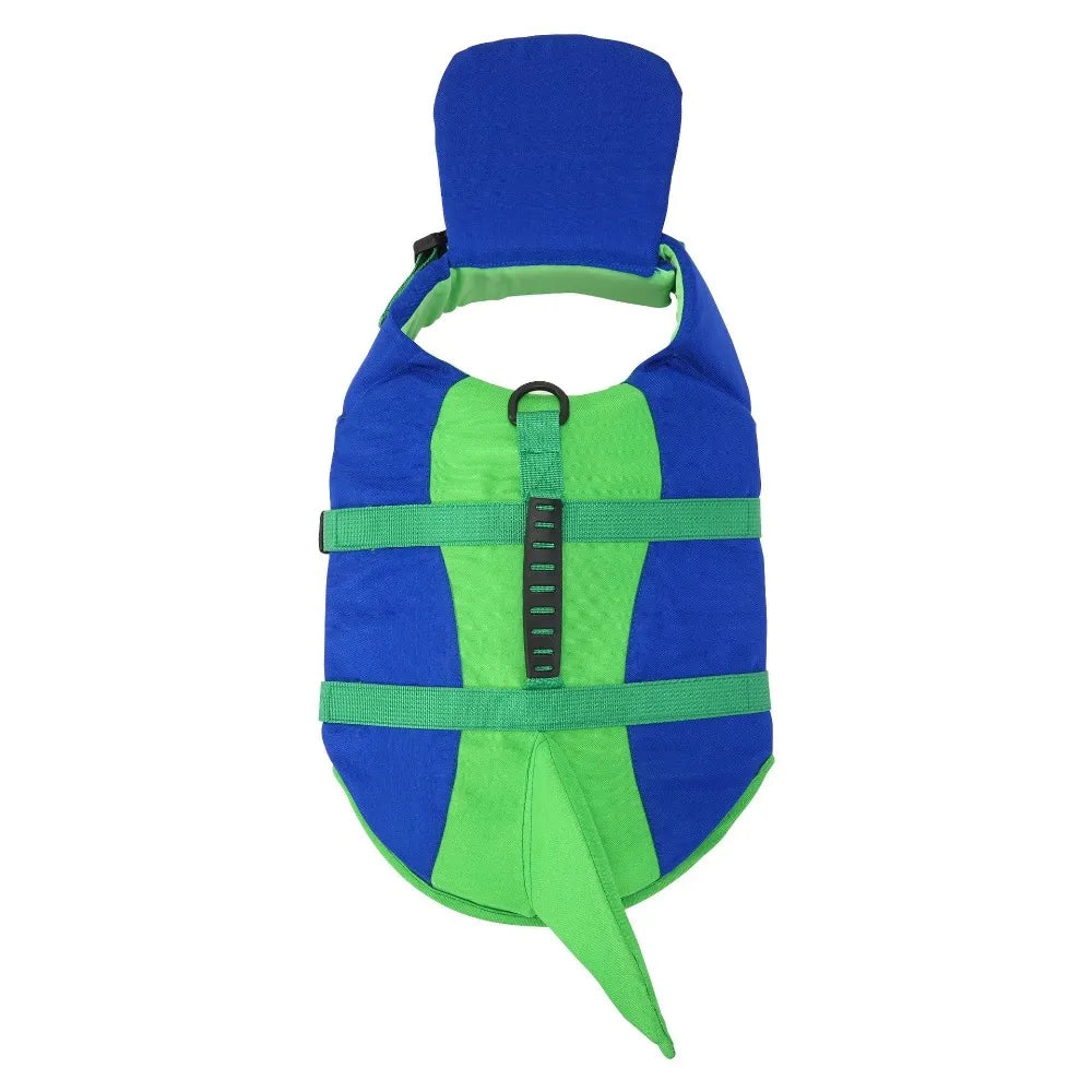 Shark Shape Dog Life Vest Superior Buoyancy High Visibility Dog Swimming Suit Adjustable Tear-resistant Safety Vests
