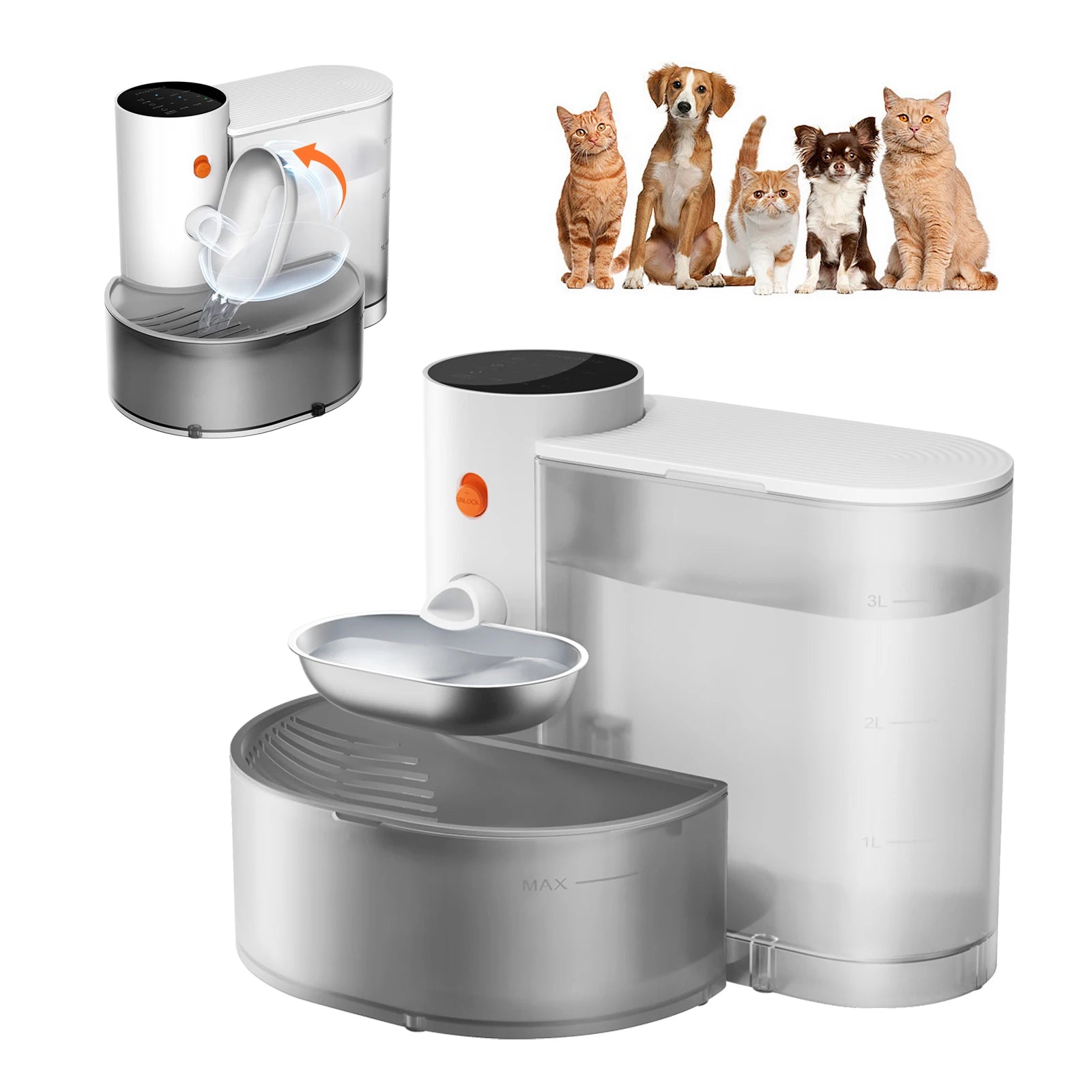 3L Wireless Smart Pet Water Dispenser — Cordless, LCD Display & Auto-Purification