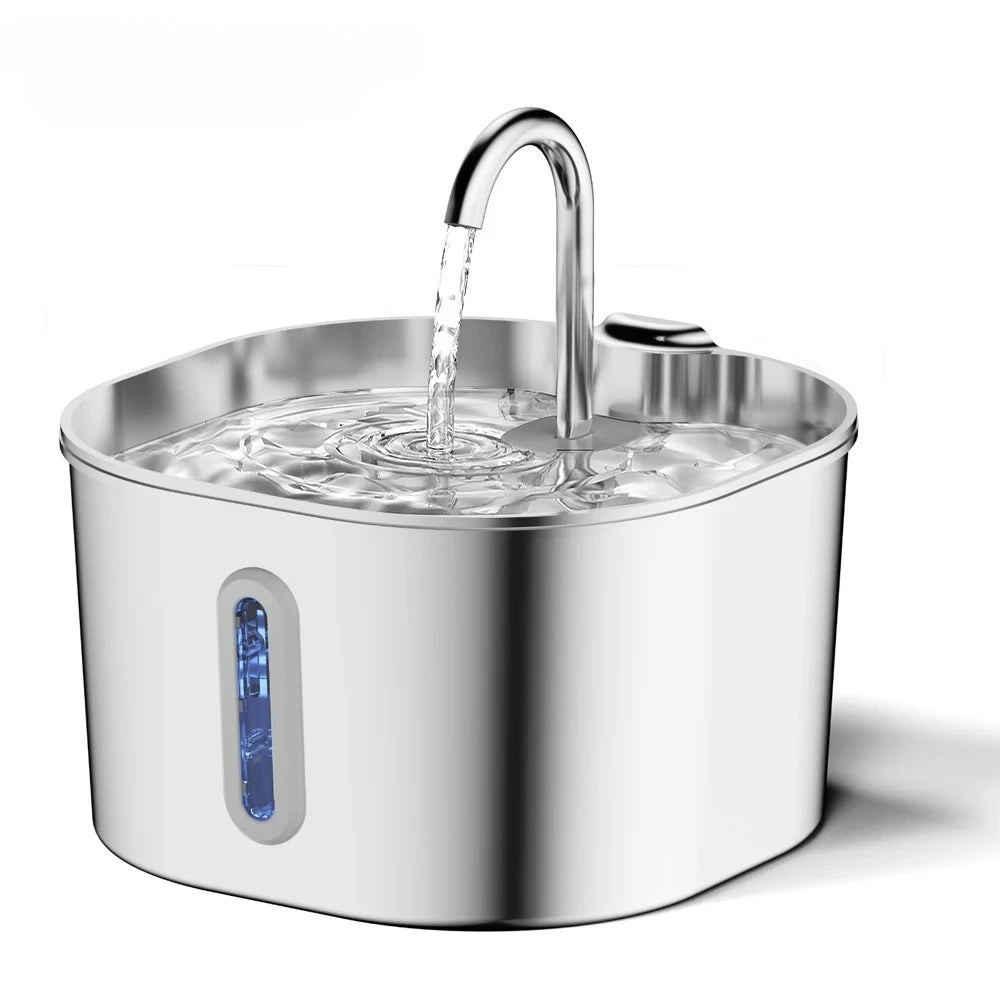 2.2L Smart Pet Water Fountain — Stainless Steel, Motion Sensor & Filter
