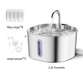 2.2L Smart Pet Water Fountain — Stainless Steel, Motion Sensor & Filter