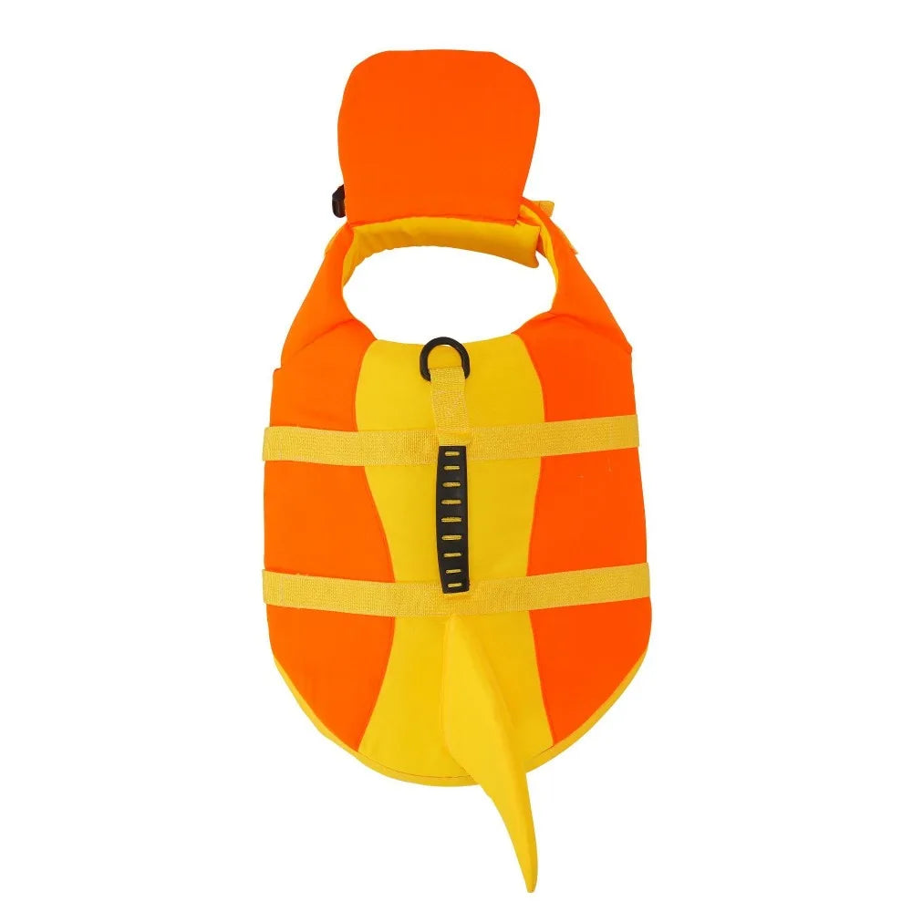 Shark Shape Dog Life Vest Superior Buoyancy High Visibility Dog Swimming Suit Adjustable Tear-resistant Safety Vests