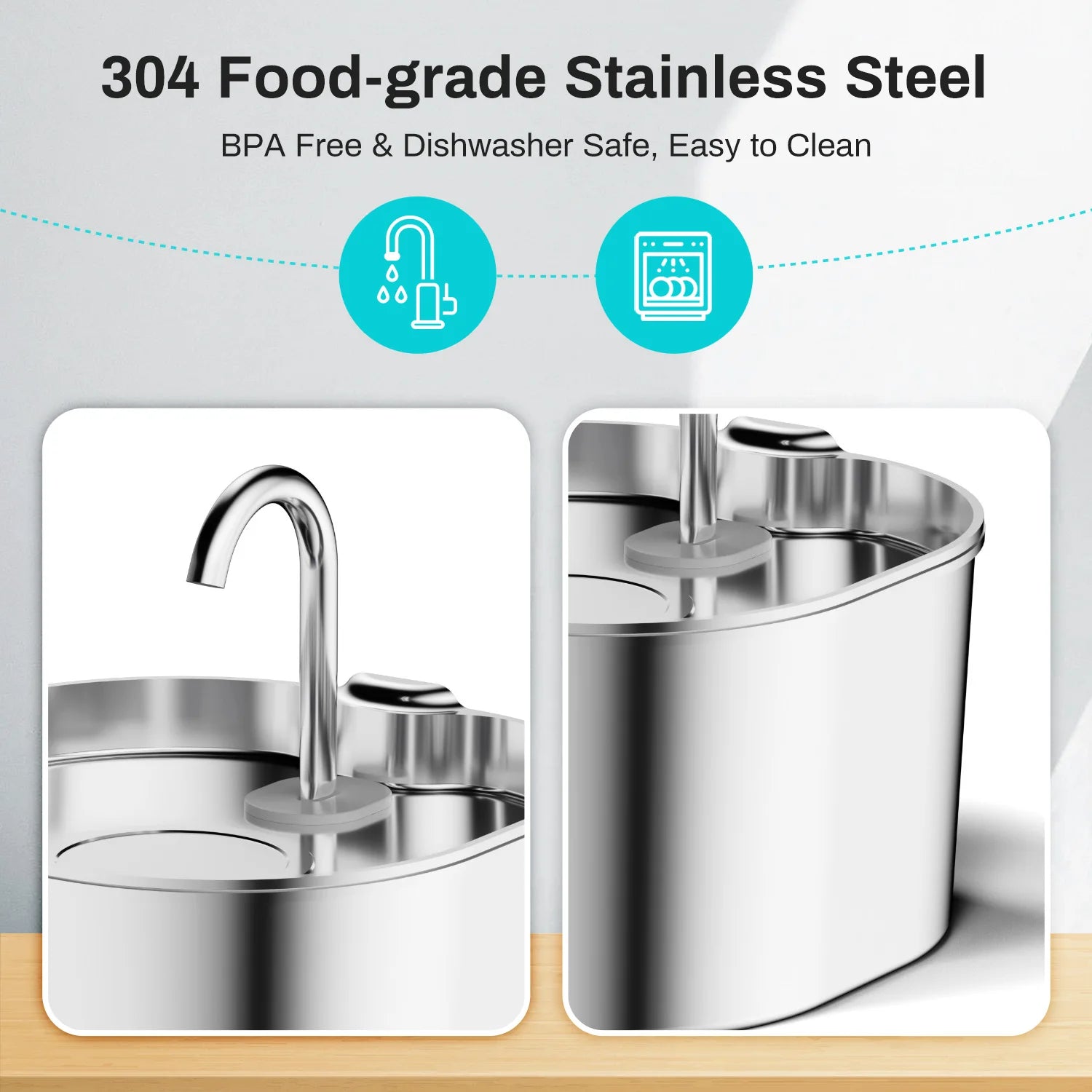 2.2L Smart Pet Water Fountain — Stainless Steel, Motion Sensor & Filter
